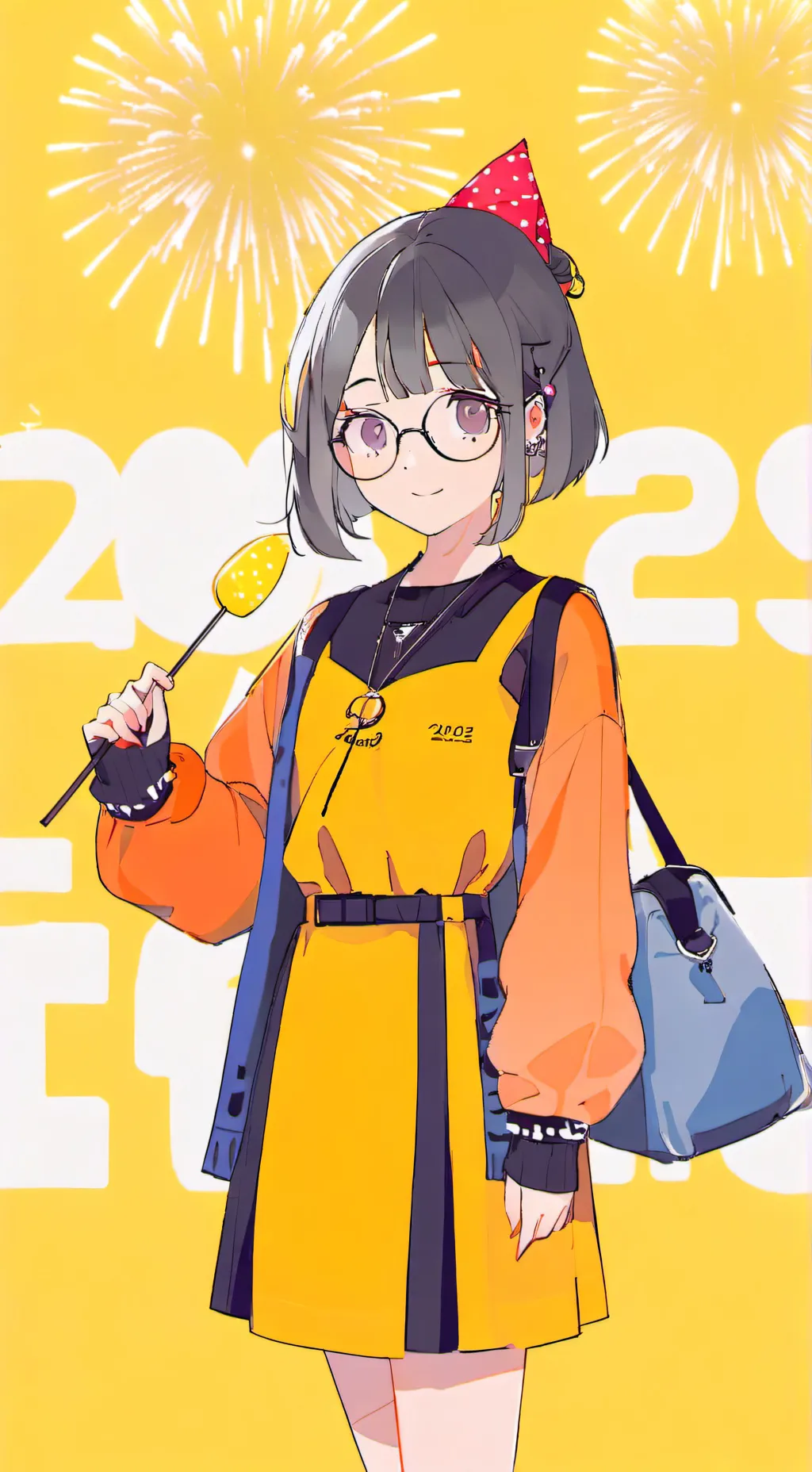 ai character: New Year  background