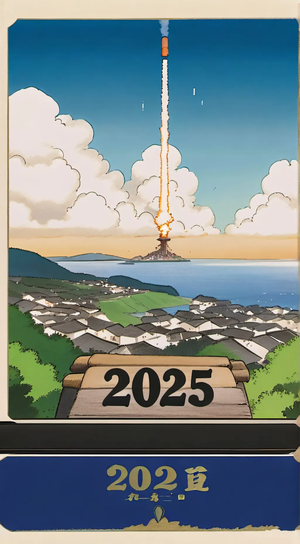 ai character: New year 2025 background