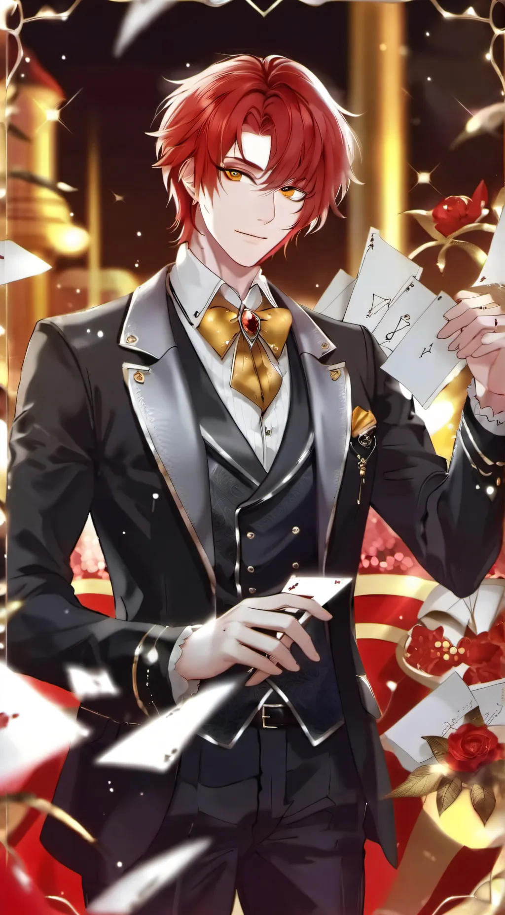 ai character: King of hearts  background