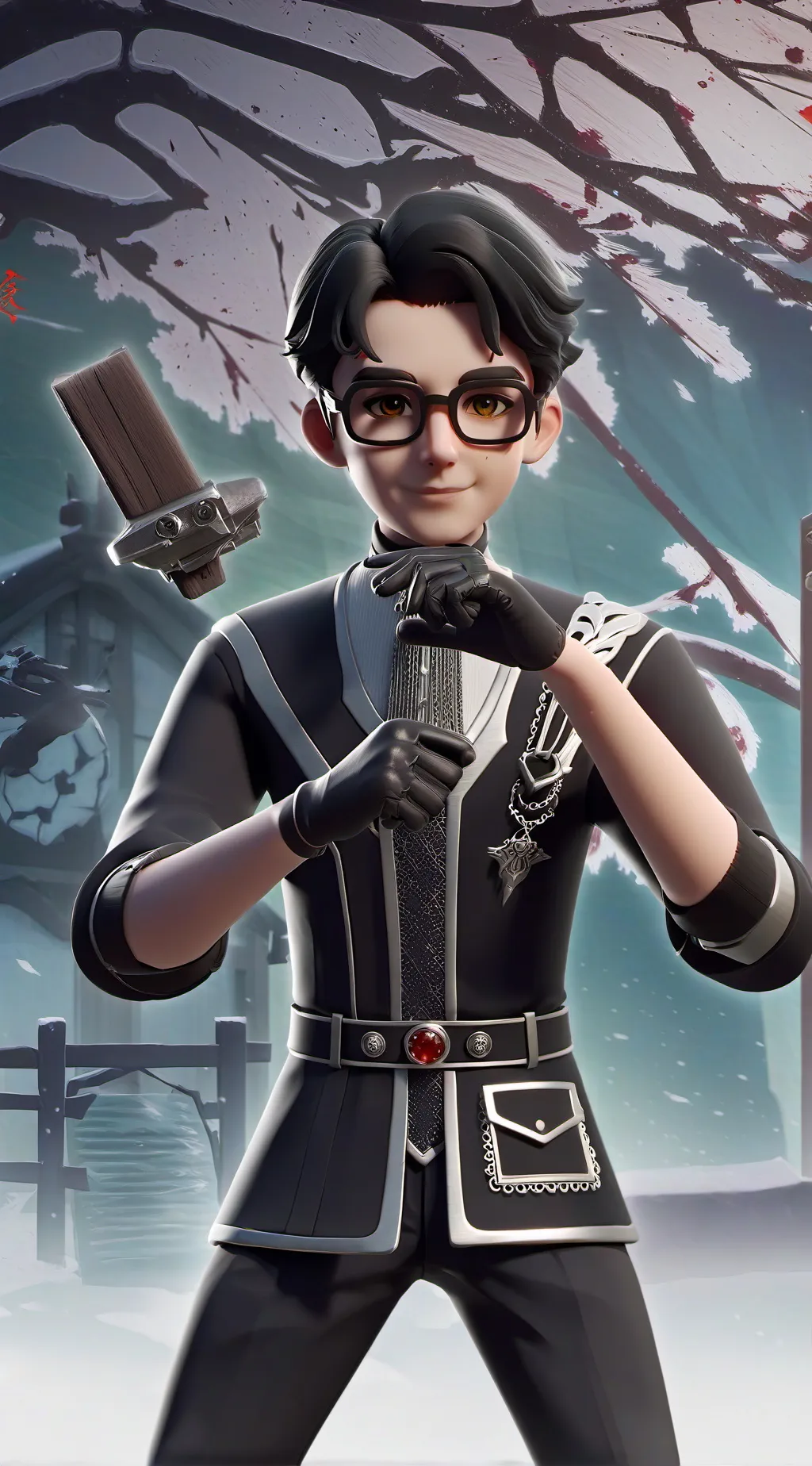 ai character: Wenda but sussy background