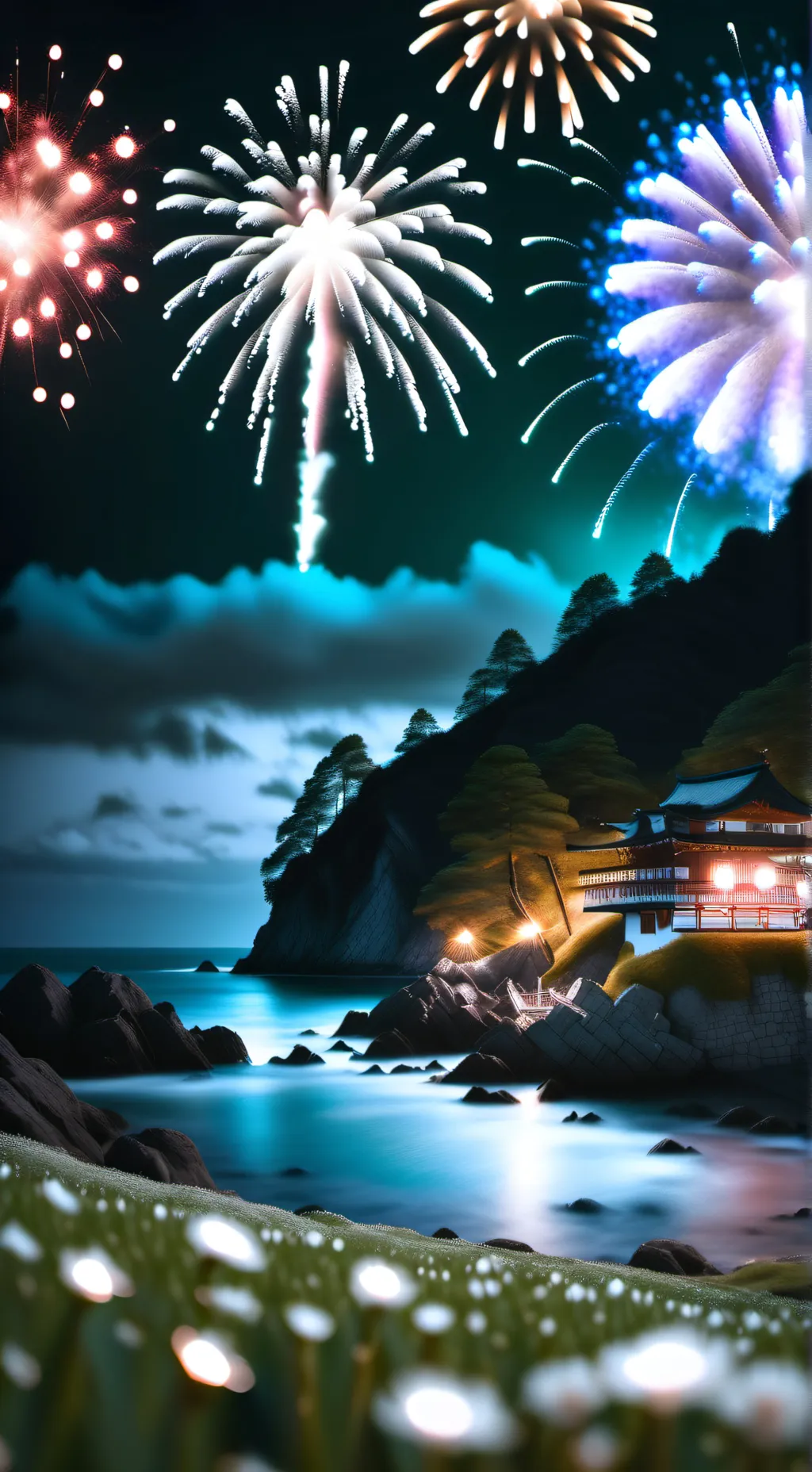 ai character: lawlu Fireworks  background