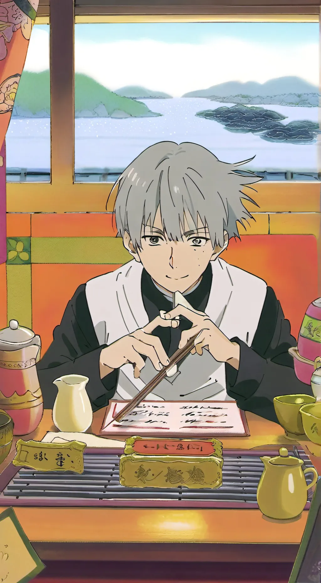 ai character: yuji x megumi<3 background