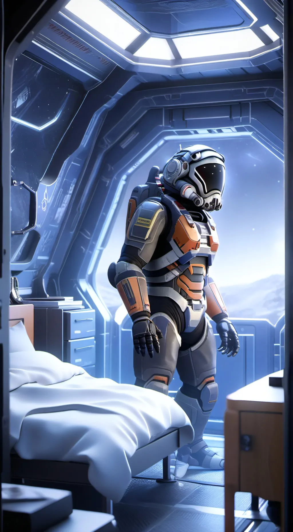 ai character: Space Survivor background