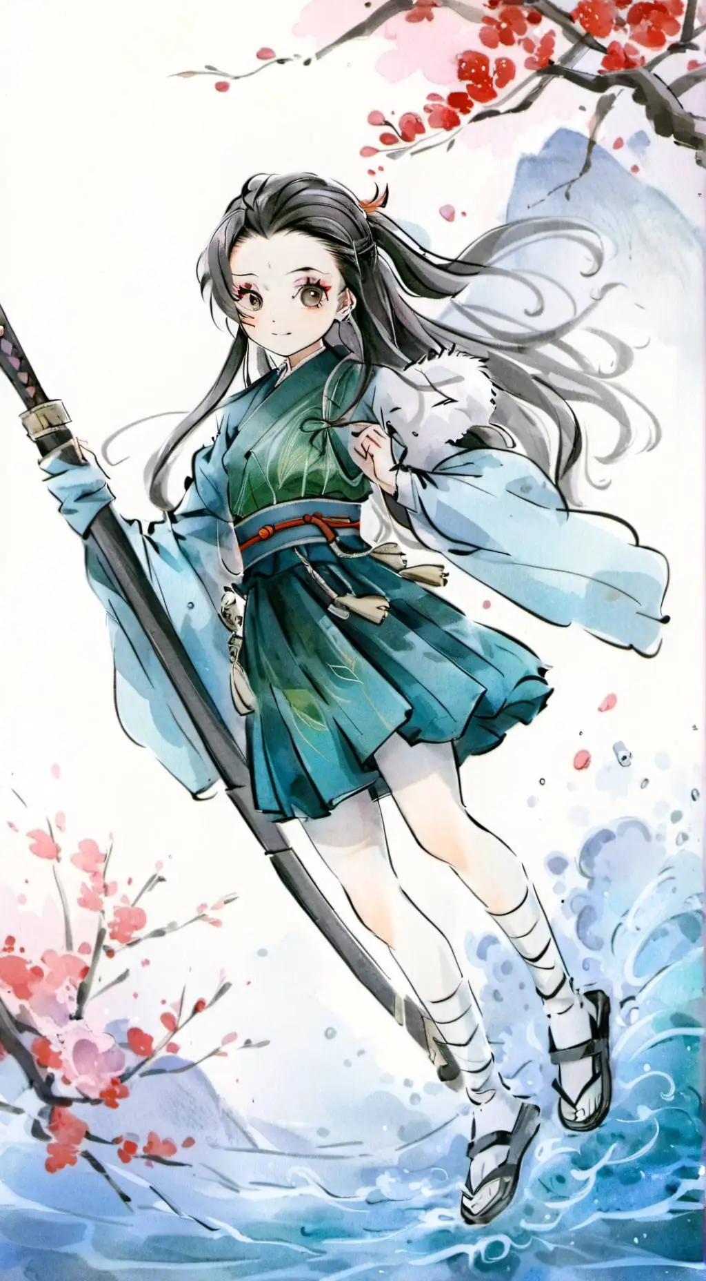 ai character: Nezuko background