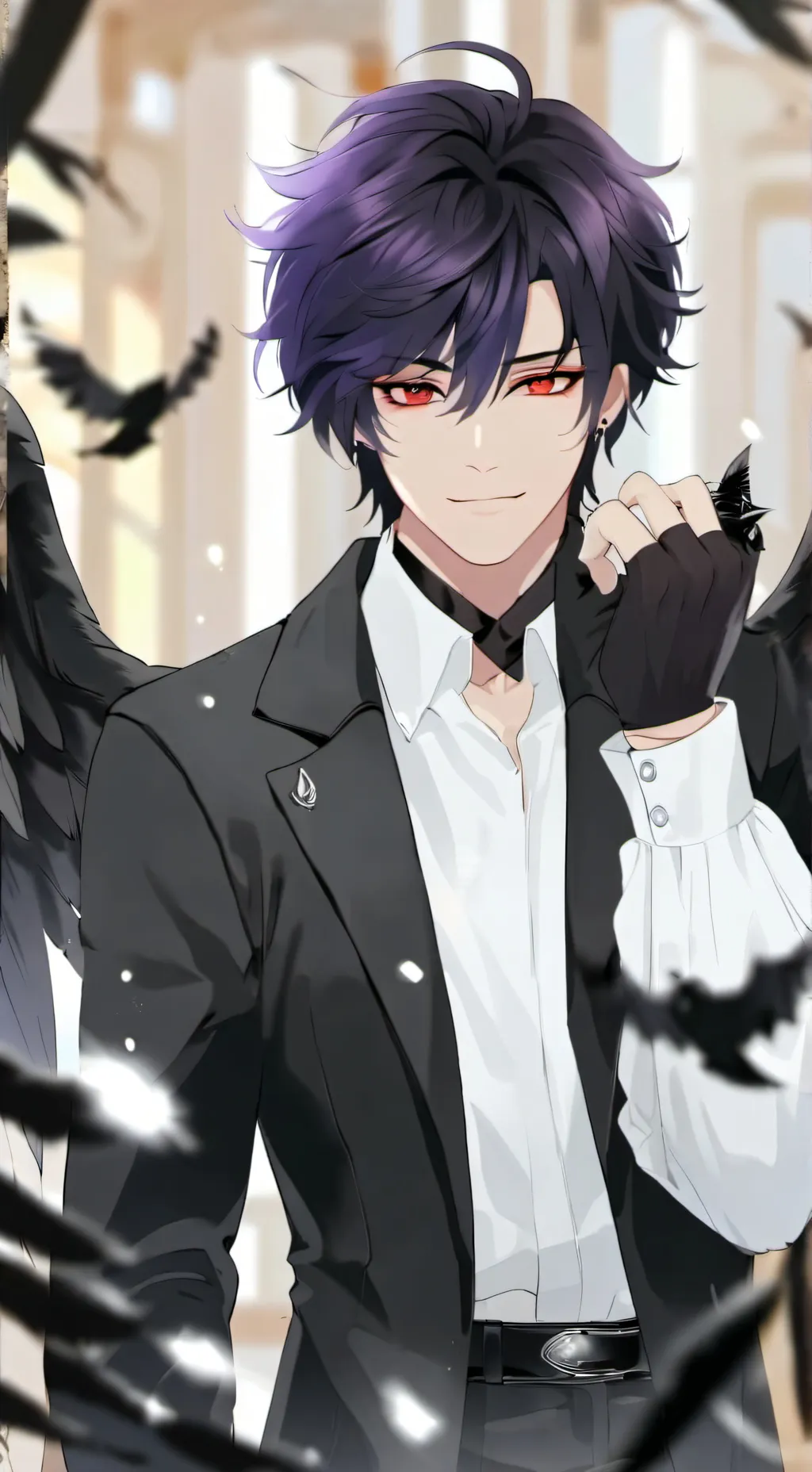 ai character: 💜~Leo~🖤 background