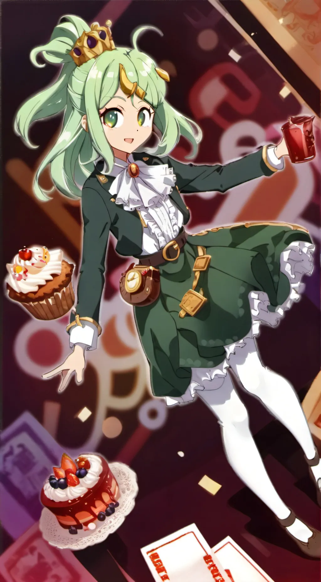 ai character: MUFFINS RAINBOW  background