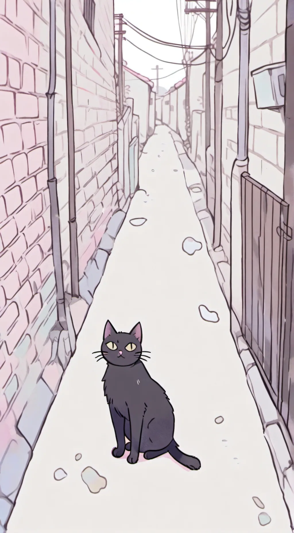 ai character: Cat on the street background