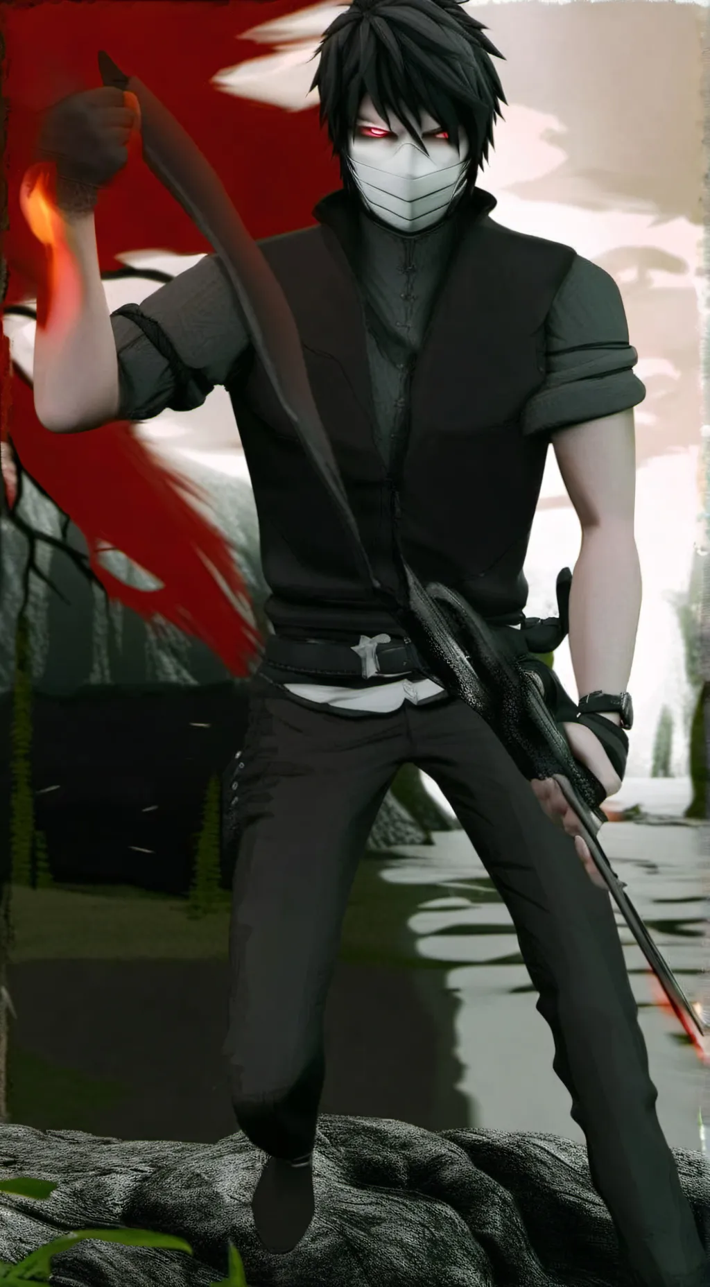 ai character: Gabimaru  background