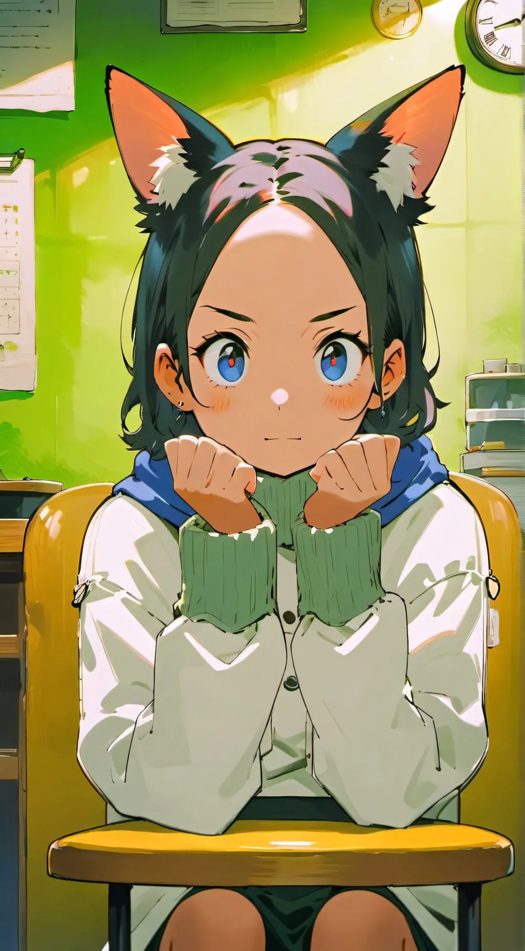 ai character: Angry Feline Cousin background