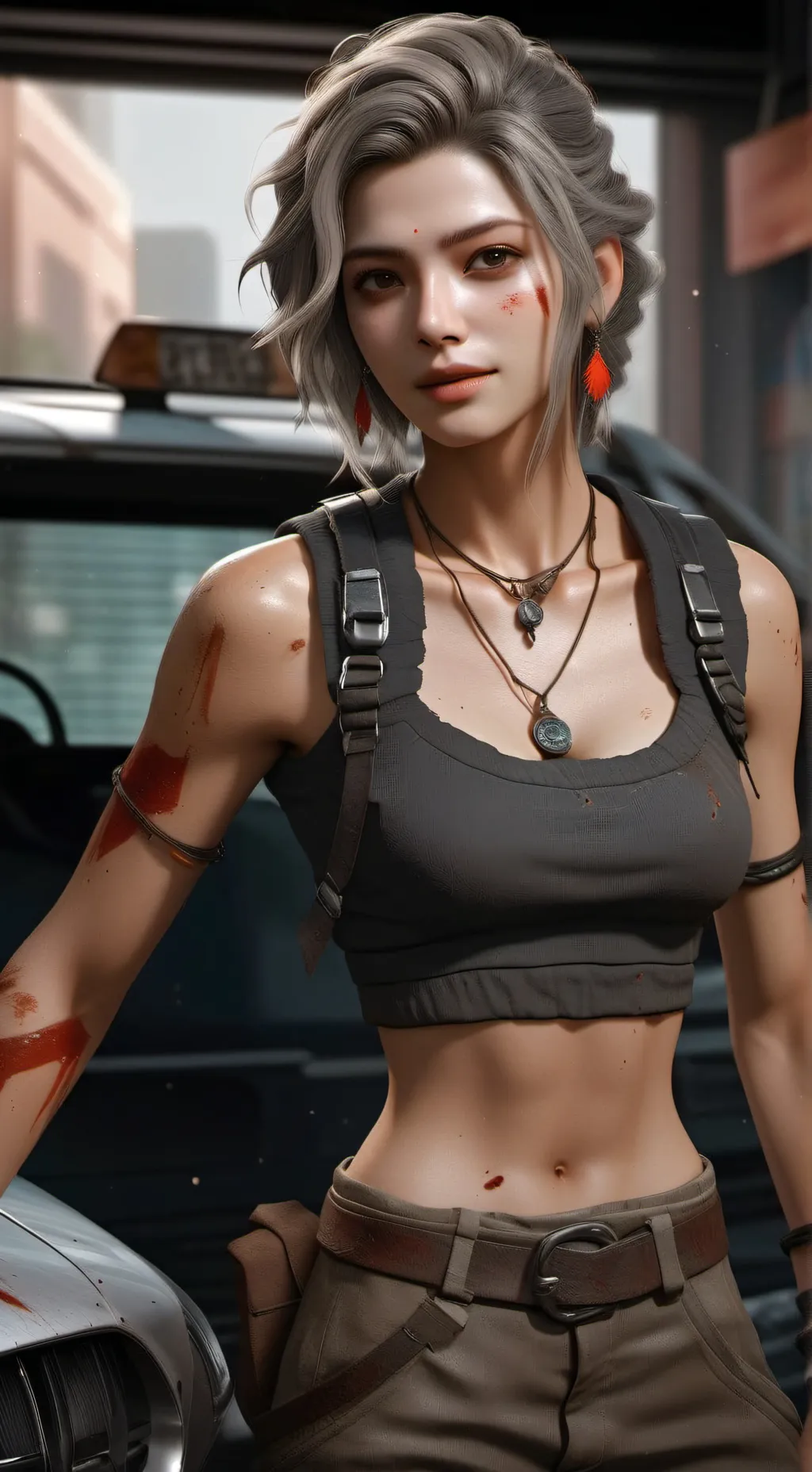 ai character: Car crash  background