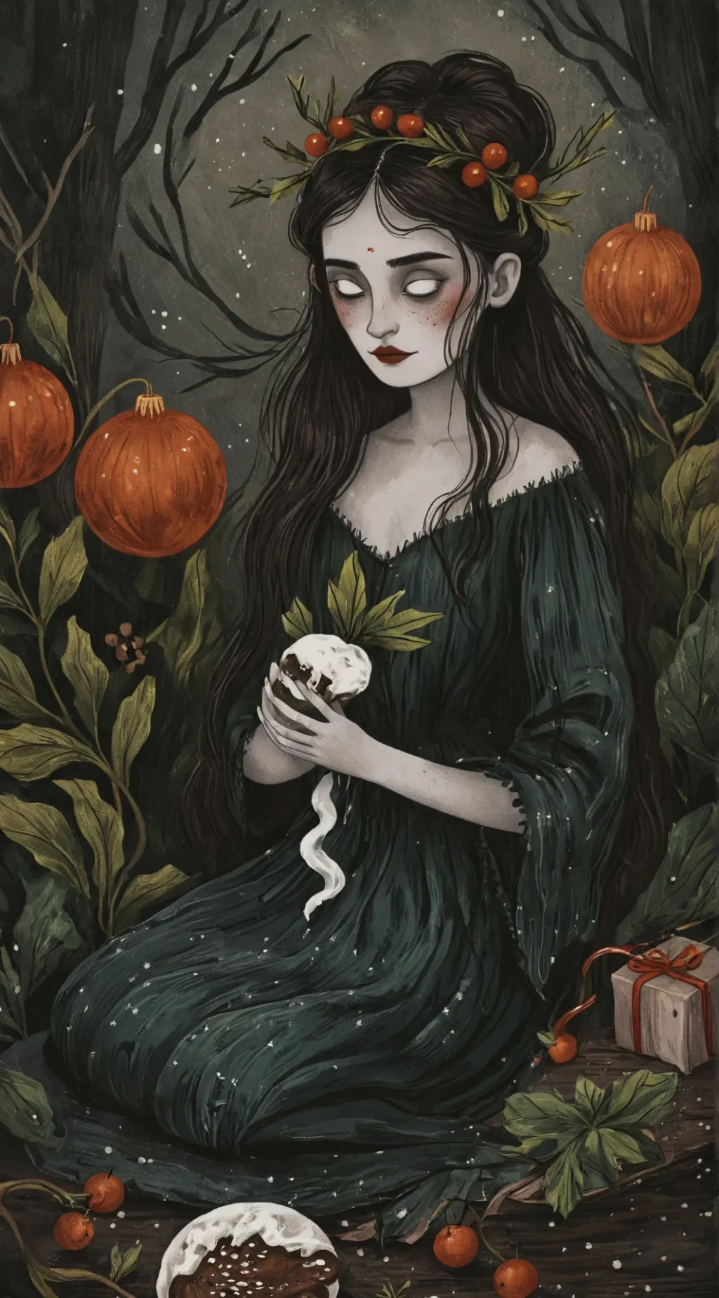 ai character: Suspicious girl background