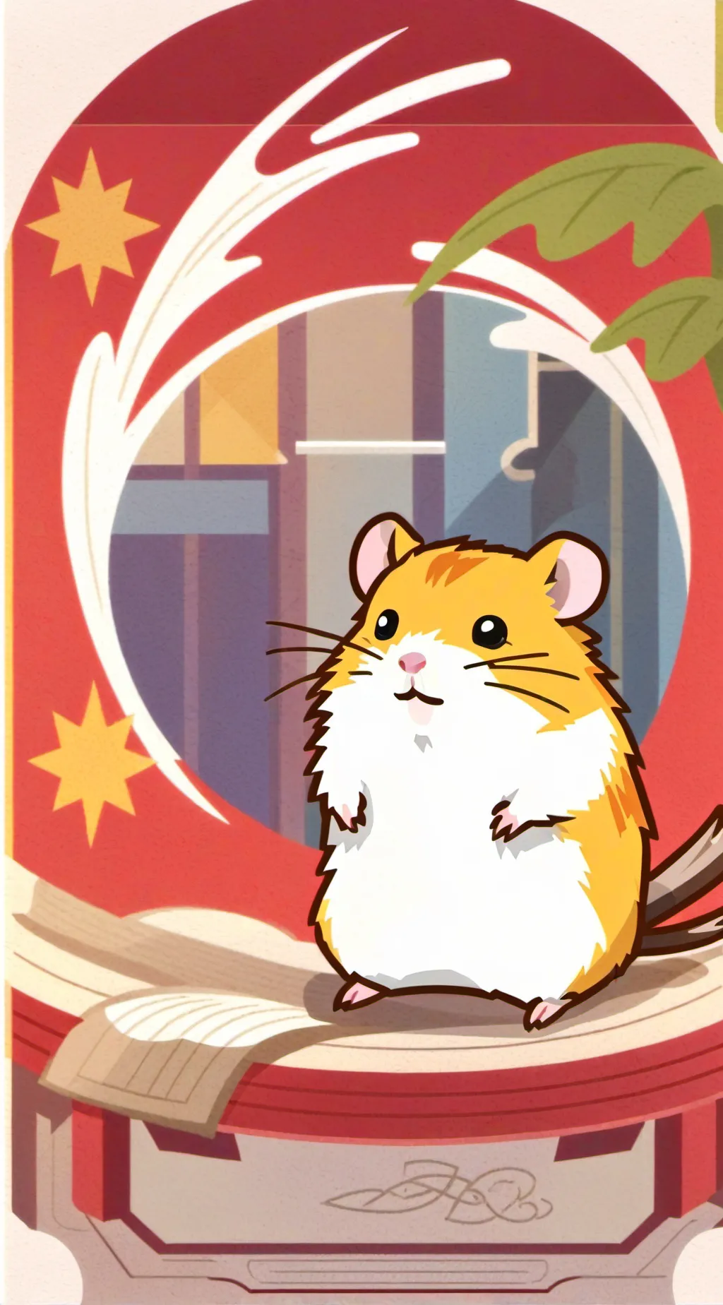 ai character: HH but HAMSTER🐹 background