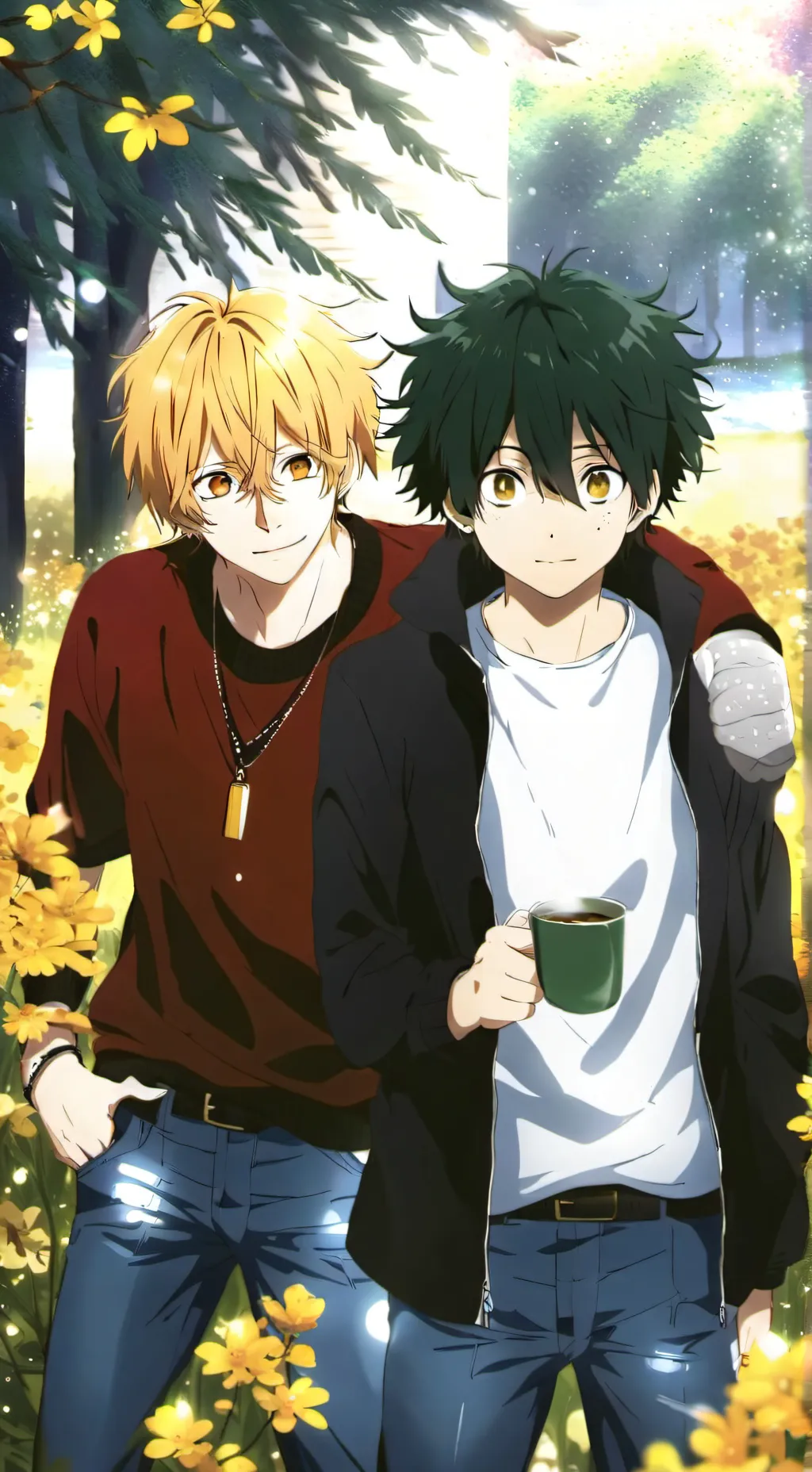 ai character: Bakudeku exposed background