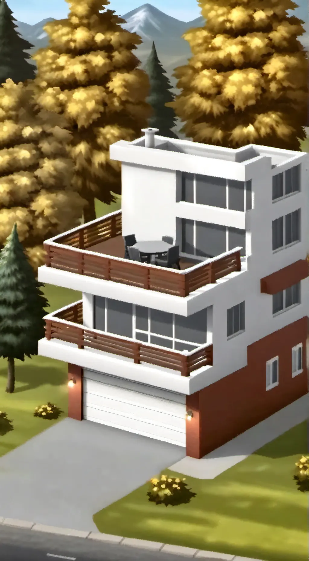 ai character: 3 sister's house  background