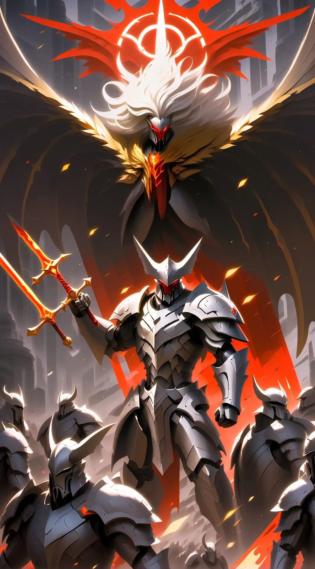 ai character: angle from heaven background