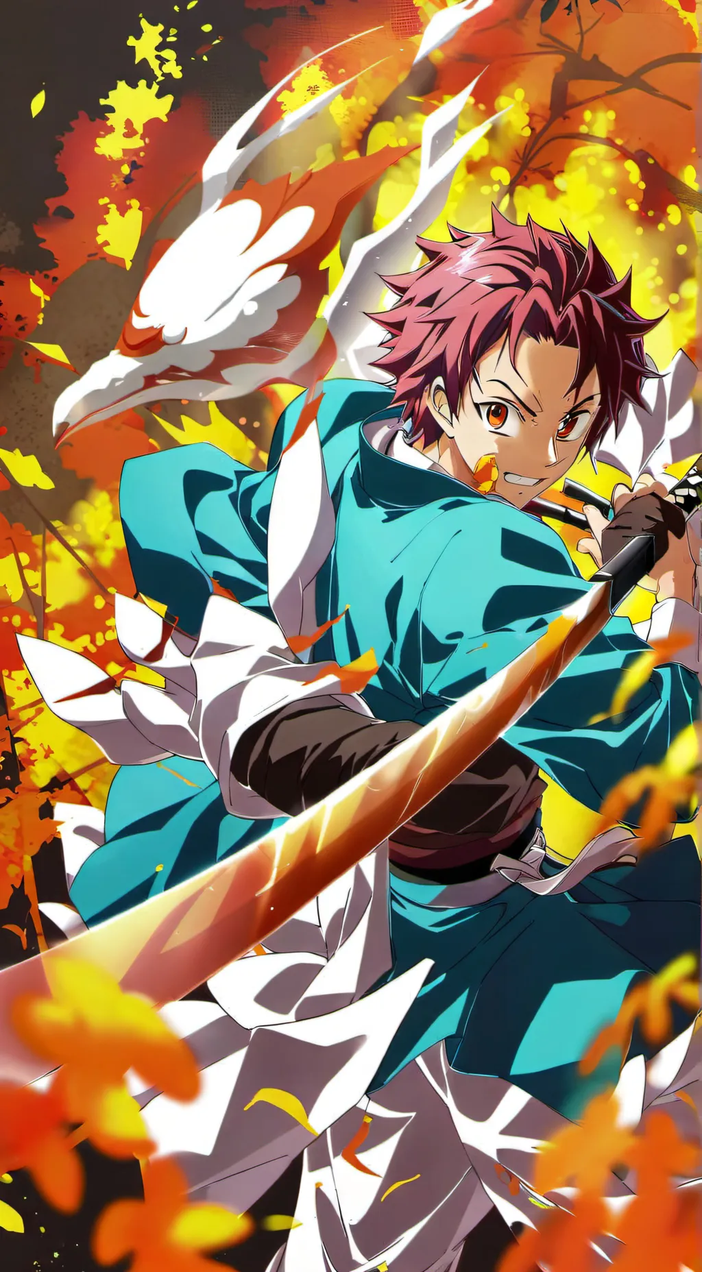 ai character: demon slayer  background