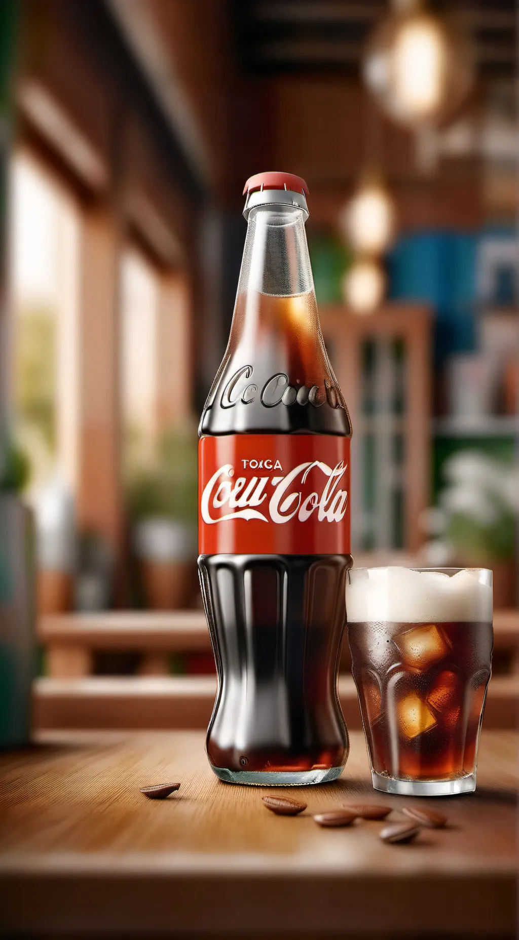 ai character: coca cola background