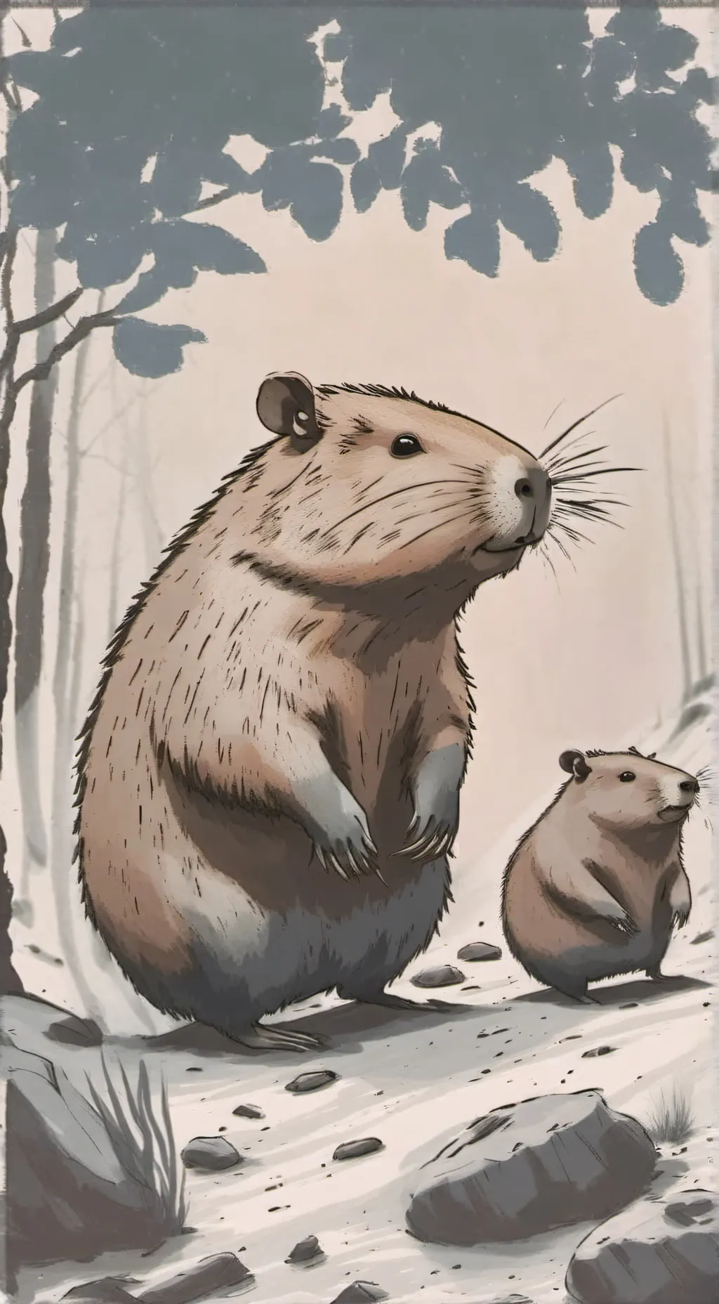 ai character: capybara  background