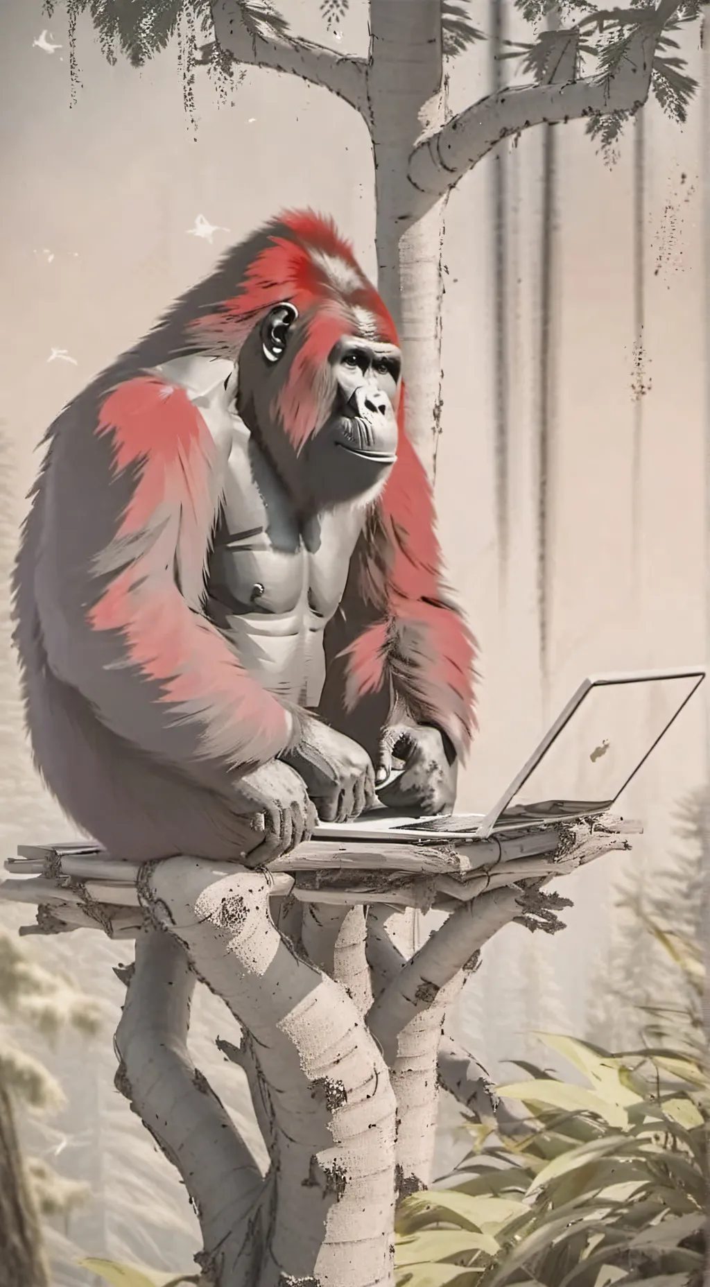 ai character: GORRILA TAG background