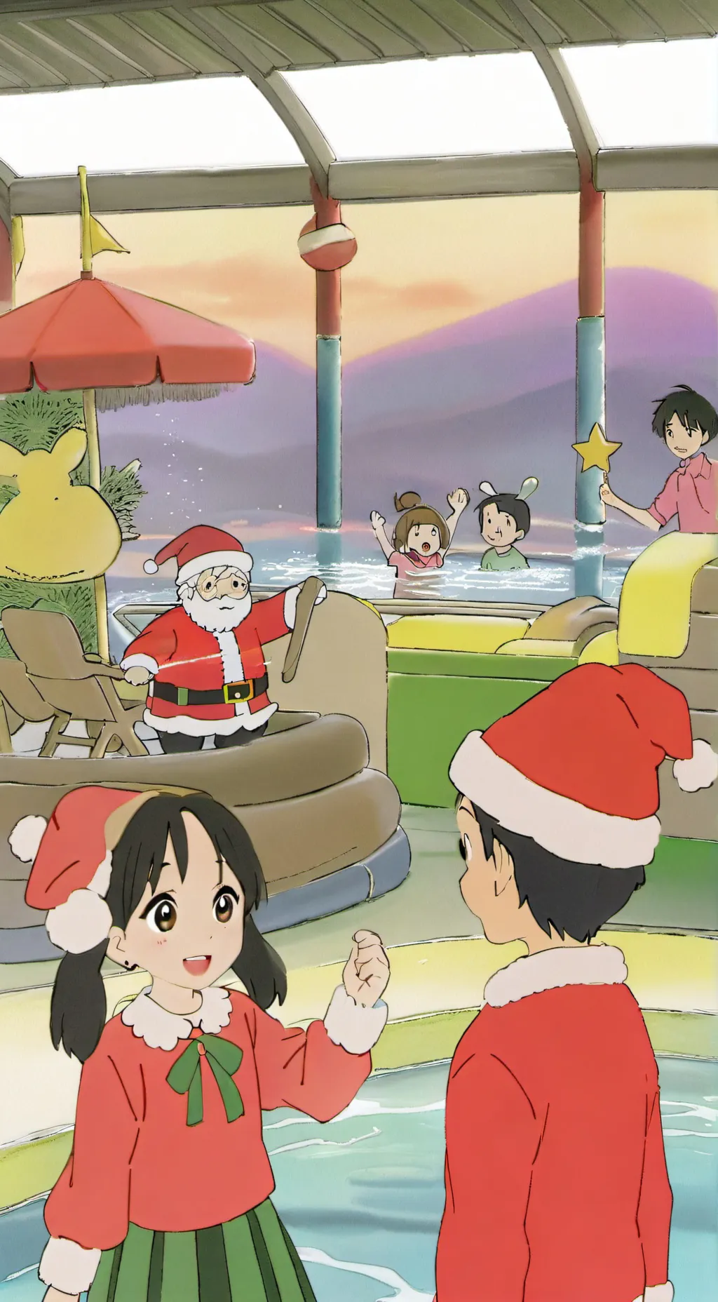 ai character: DW WATER PARK XD background