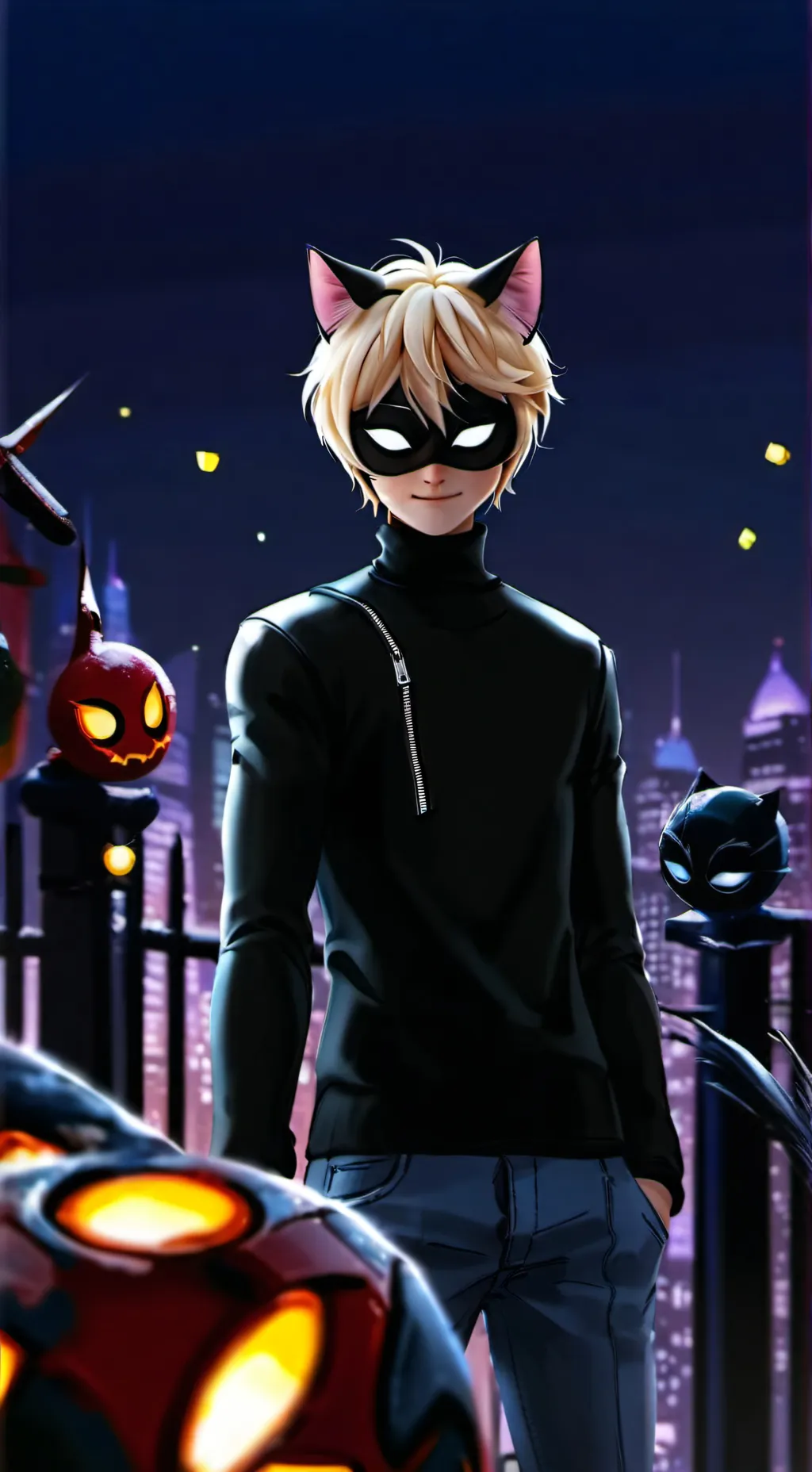 ai character: Cat noir~ background