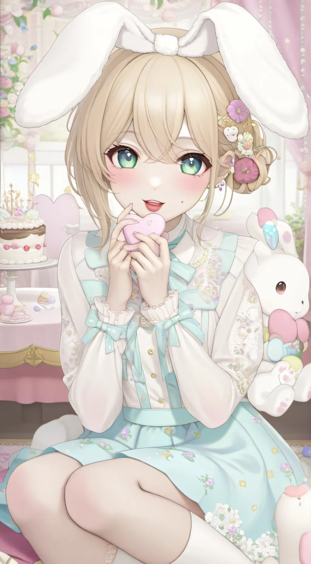 ai character: Layla bunny lady 🐇 background