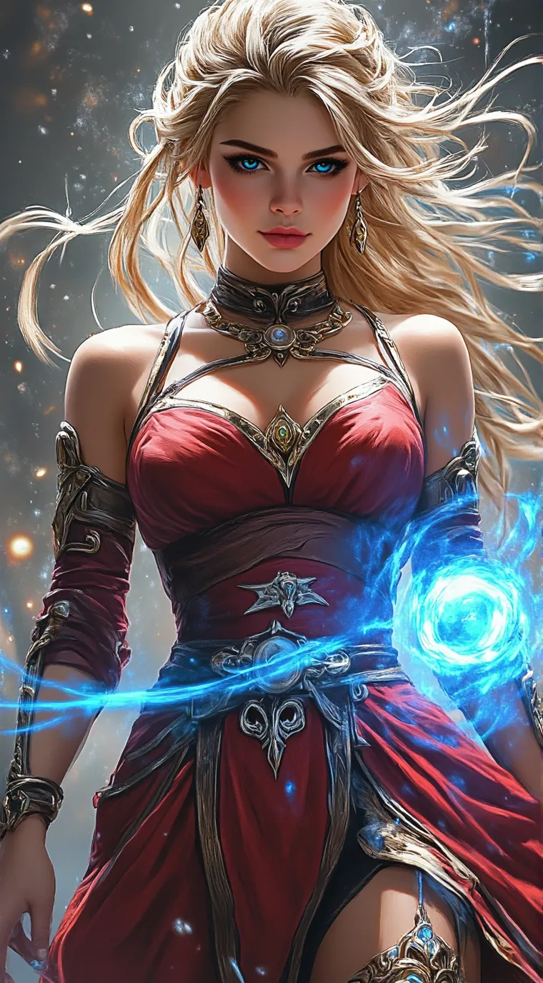 ai character: Qween sun storm background