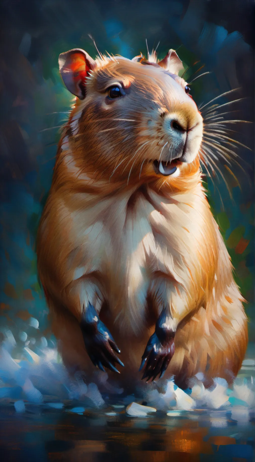 ai character: capabara  background