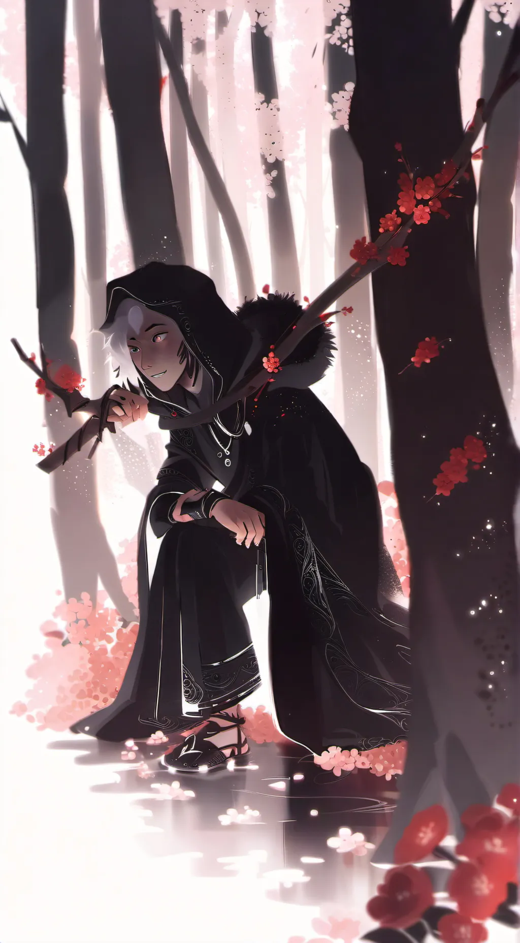 ai character: TCM in woods background