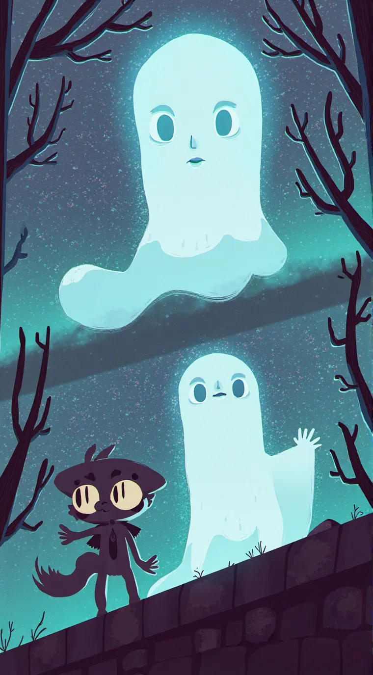 ai character: Hi look below! background