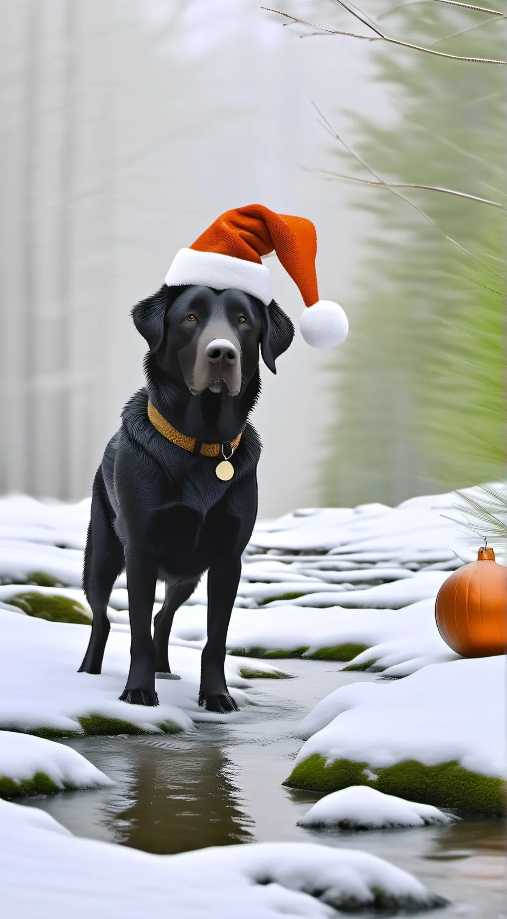 ai character: new years dog background