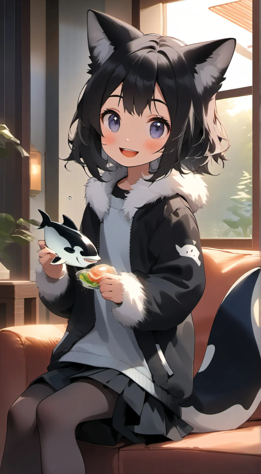 ai character: Sofia the Gentle Orca Cat Spirit background