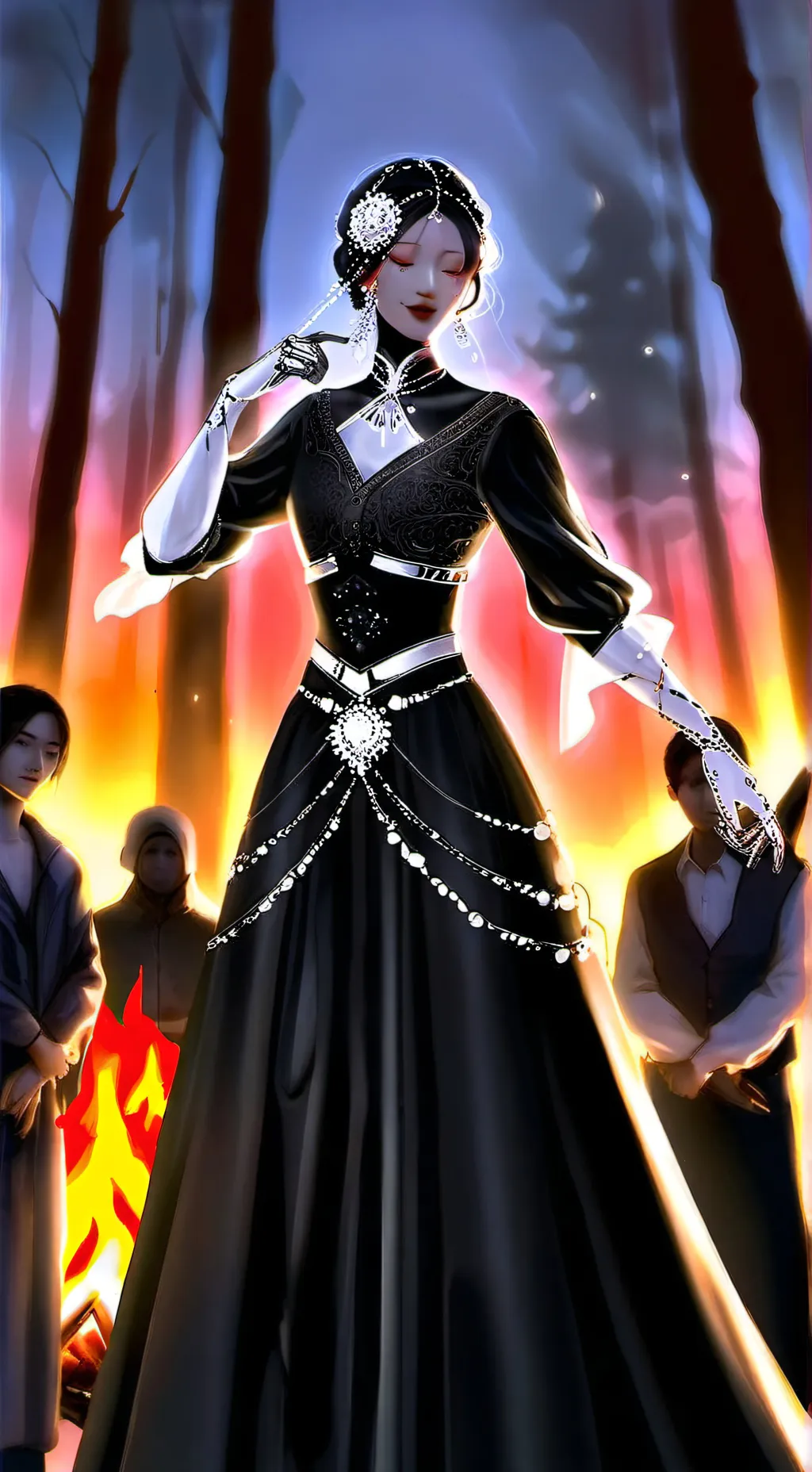 ai character: miss circle background