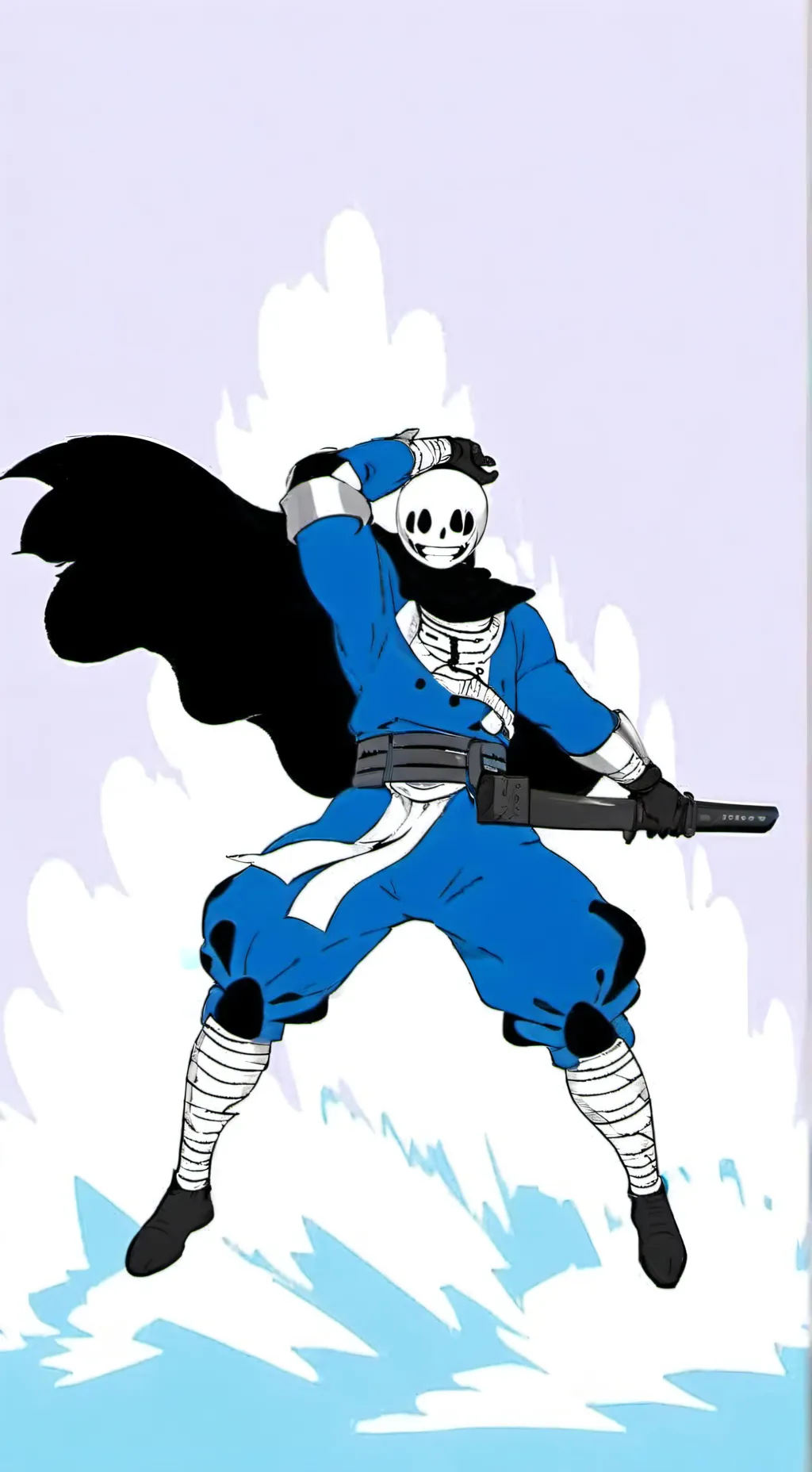 ai character: Blue snapped background