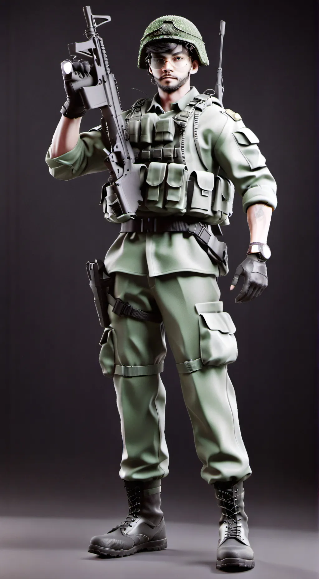 ai character: enemy soldier background