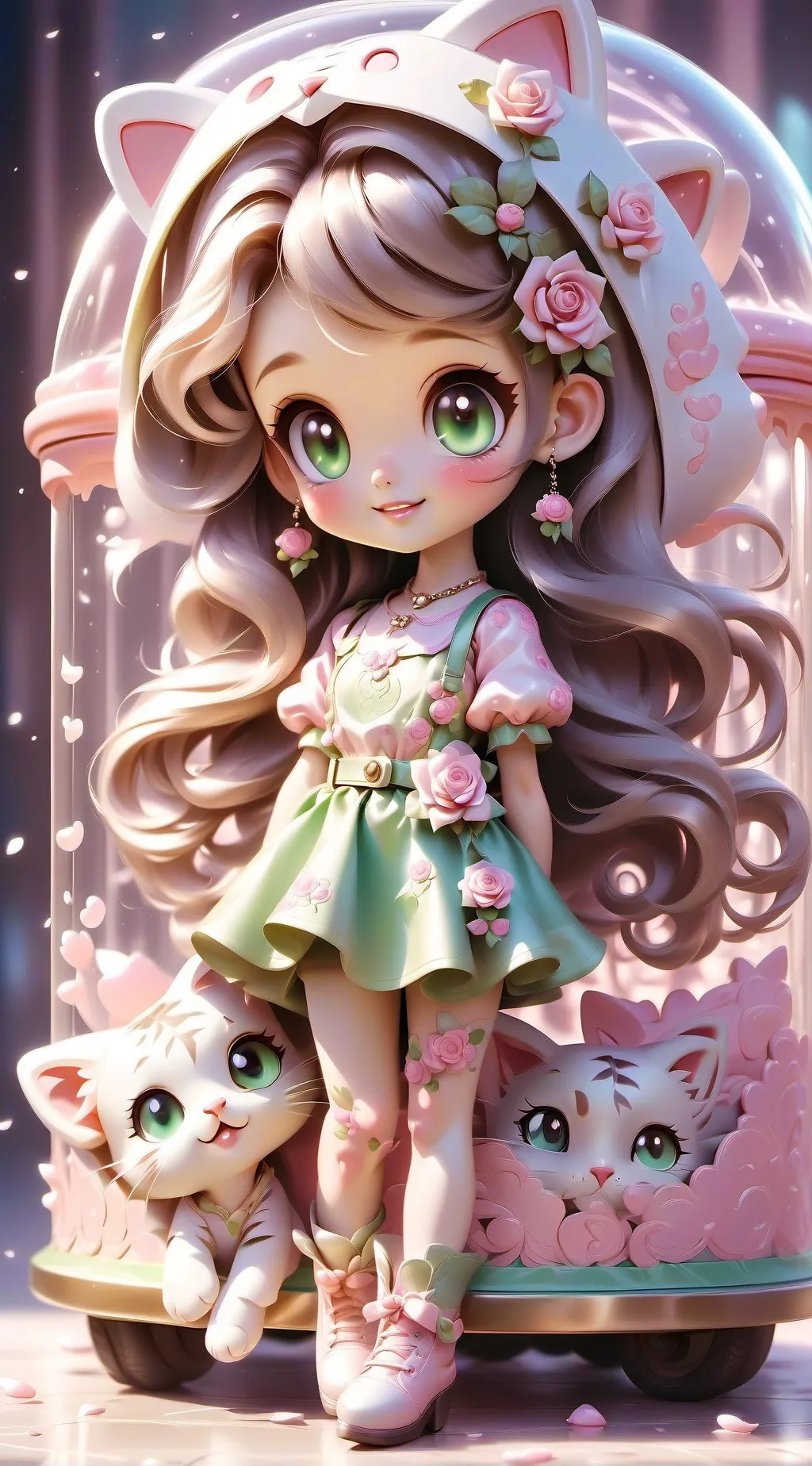 ai character: Misscircle& serah  background