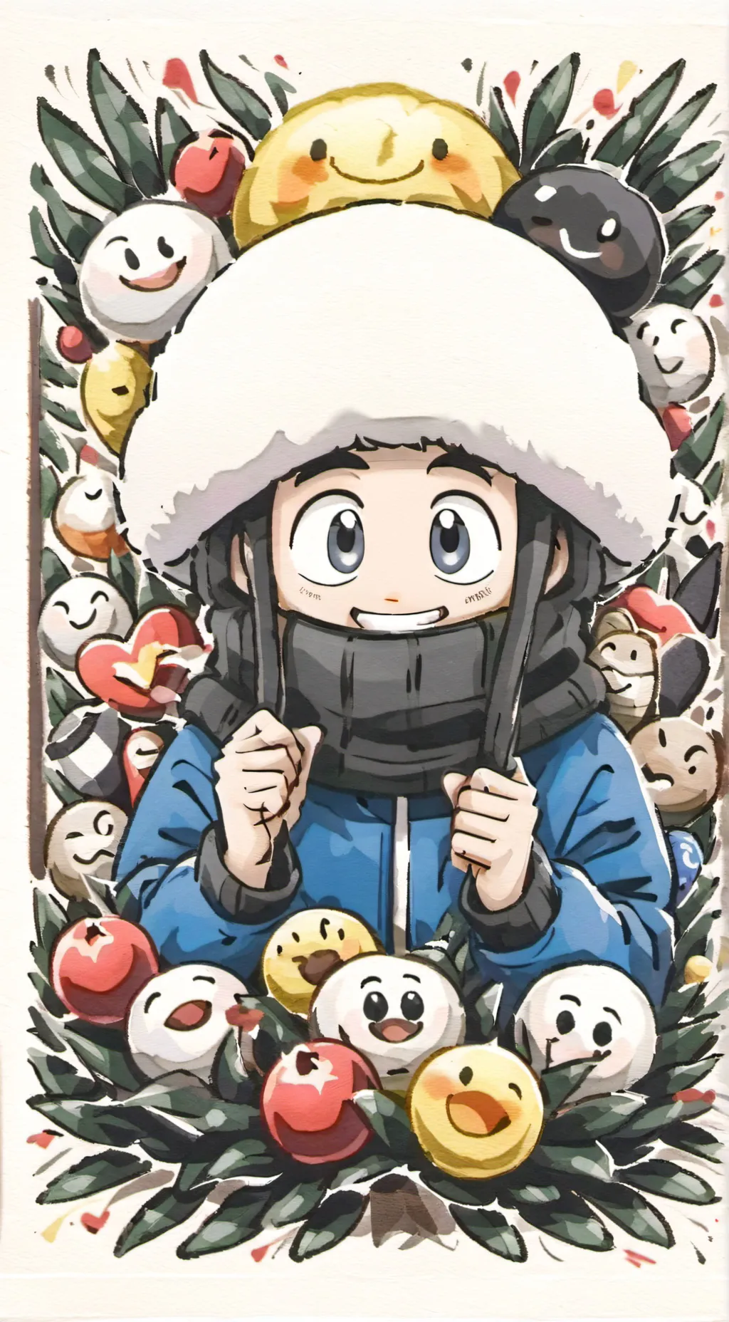 ai character: happy dude👍 background