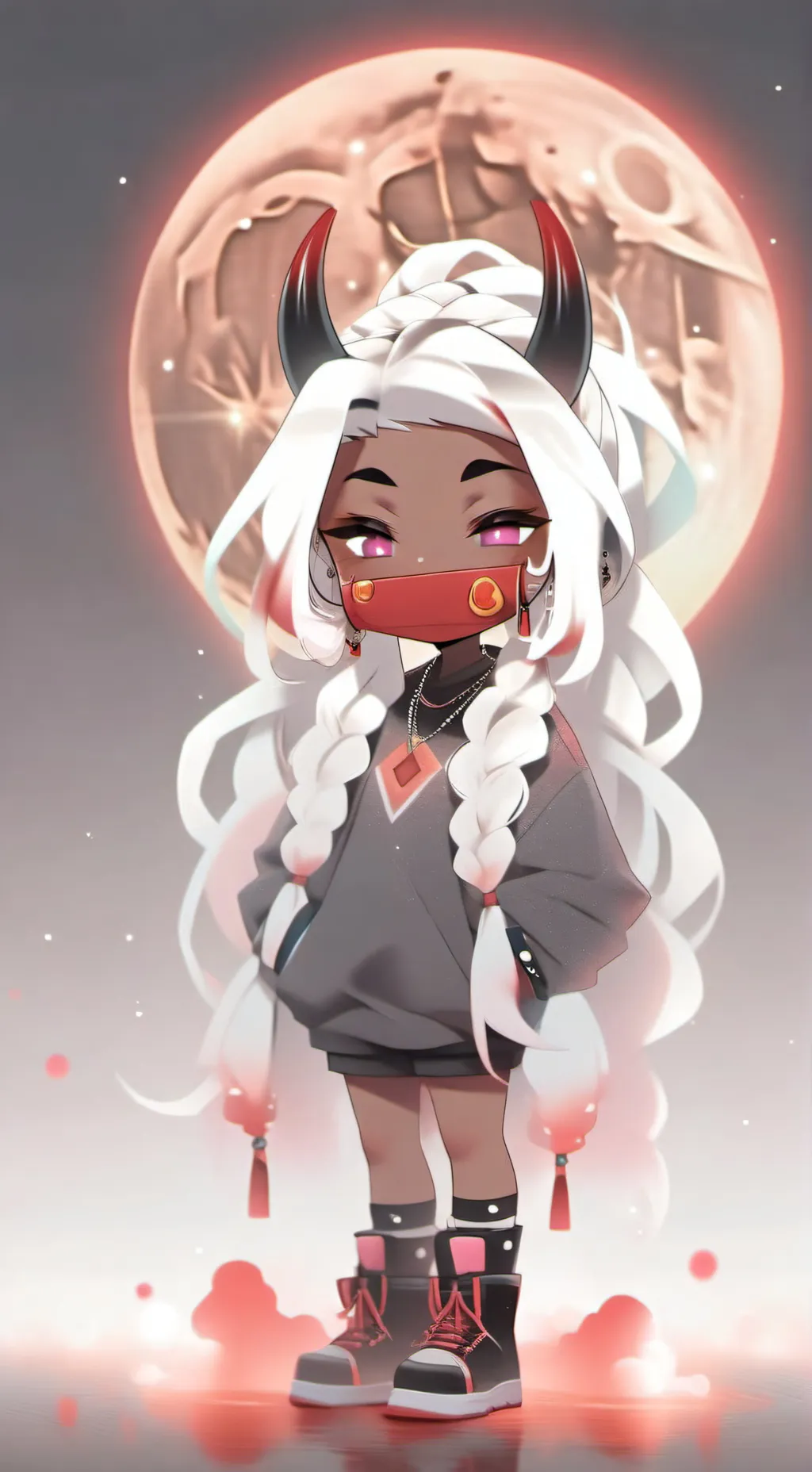 ai character: GLITTER BLOODMOON  background