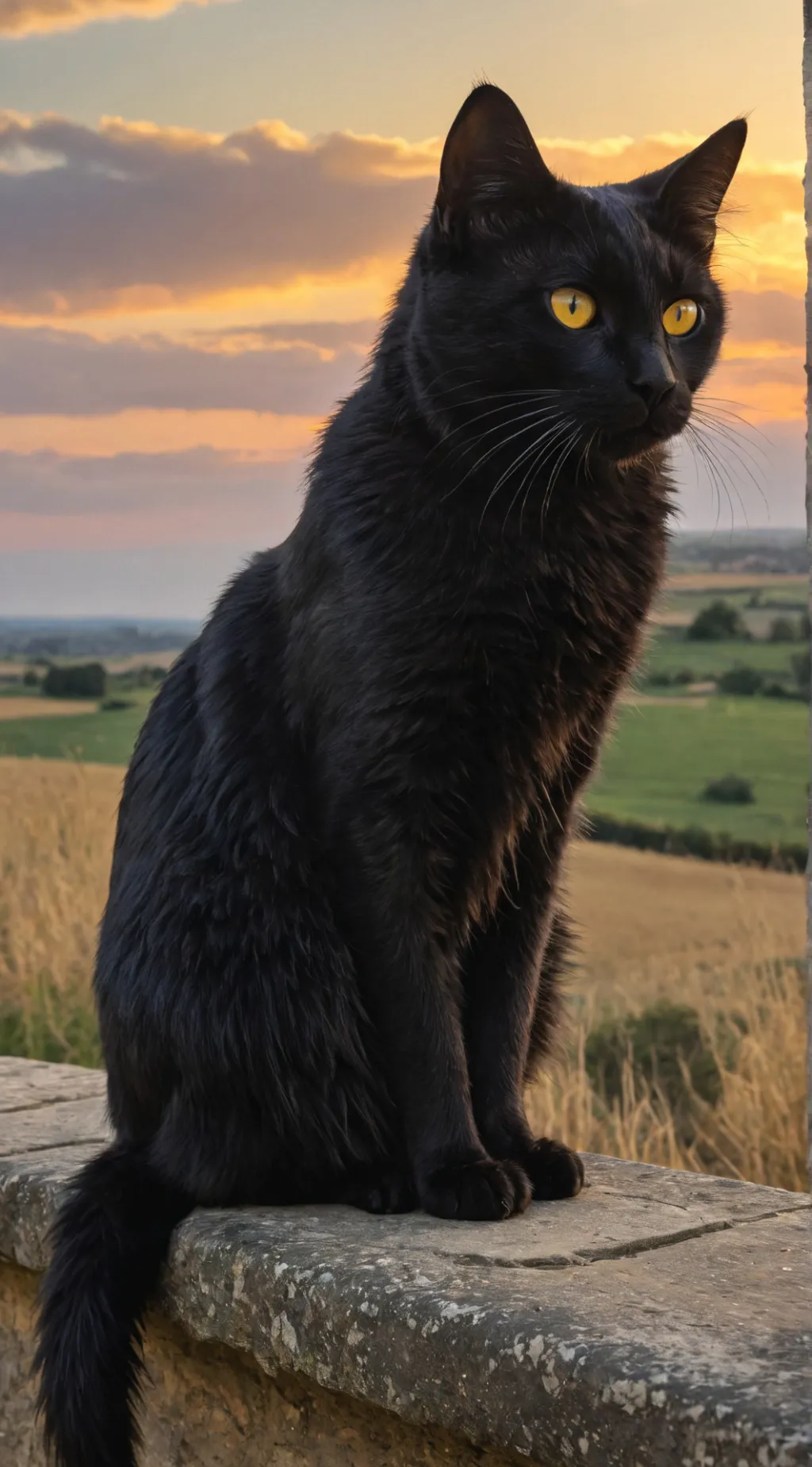 ai character: female cat  background