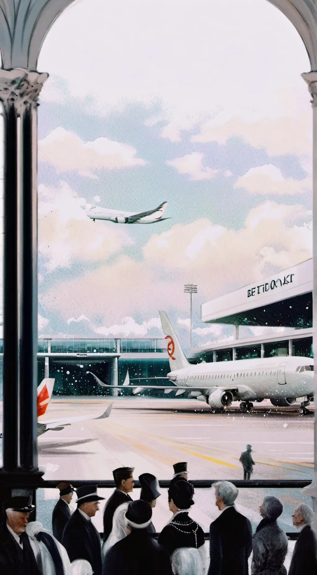 ai character: md at the airport background