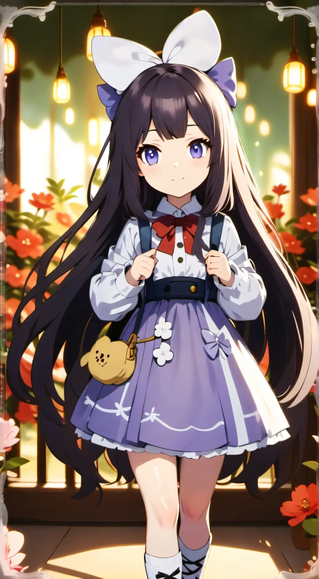 ai character: Kuromi girl background