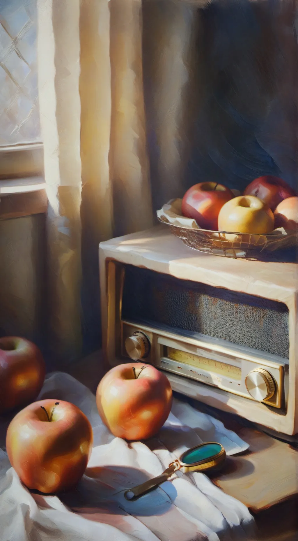 ai character: Radio Apple background