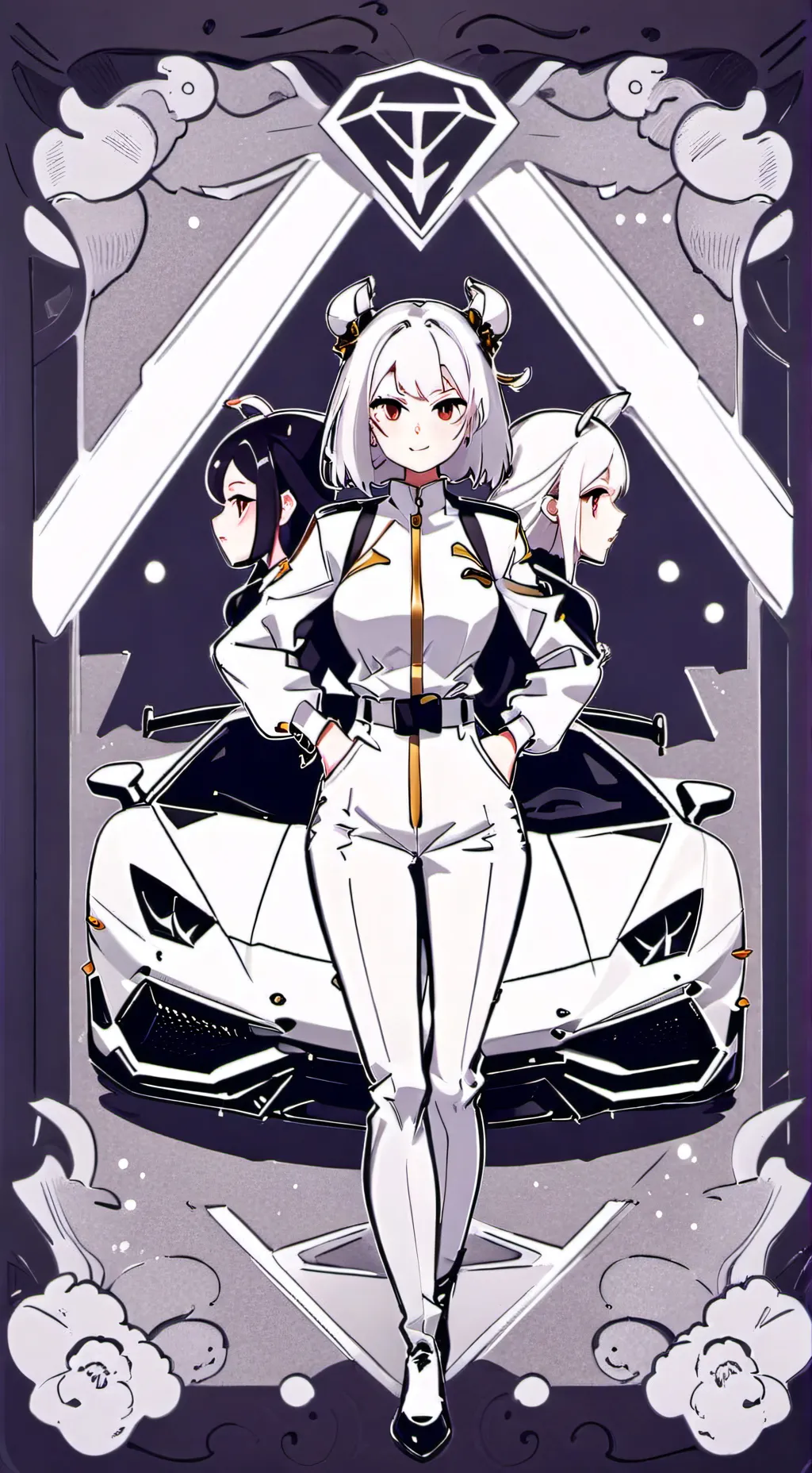ai character: Lamborghini girls  background