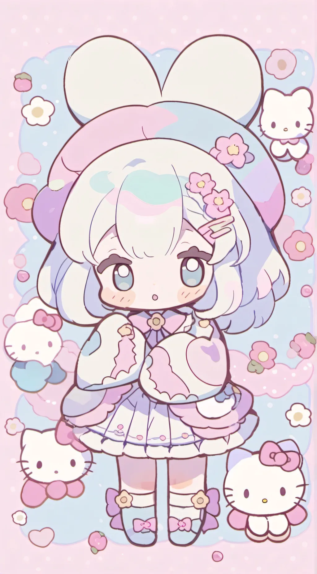 ai character: cinnamorol:3 background