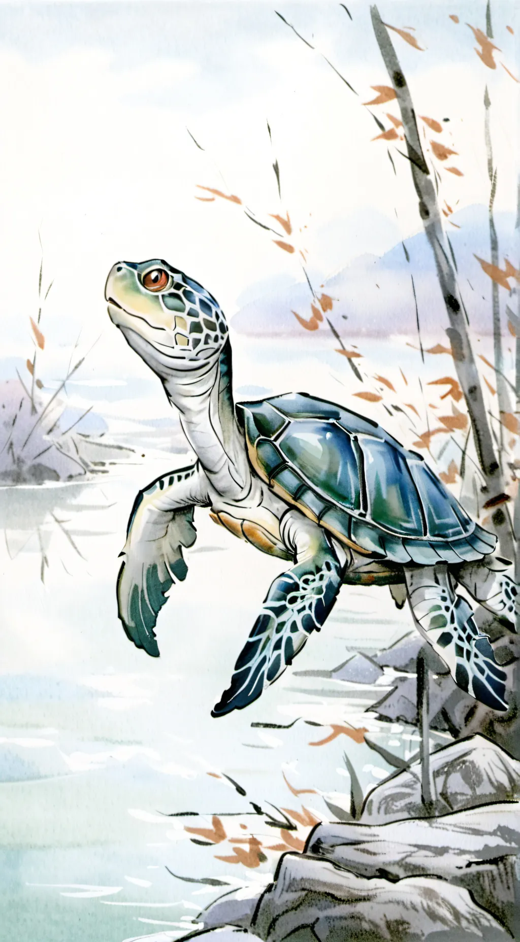 ai character: turtle warrior  background