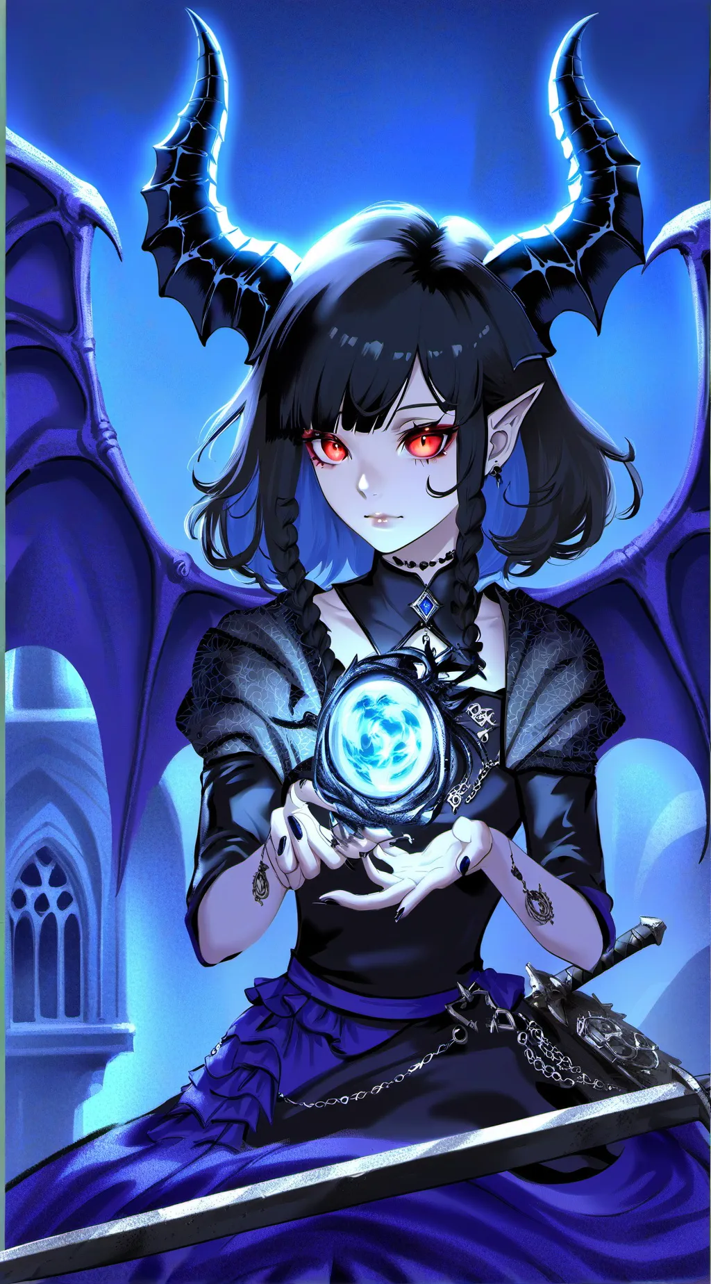 ai character: Y/N turns demon background