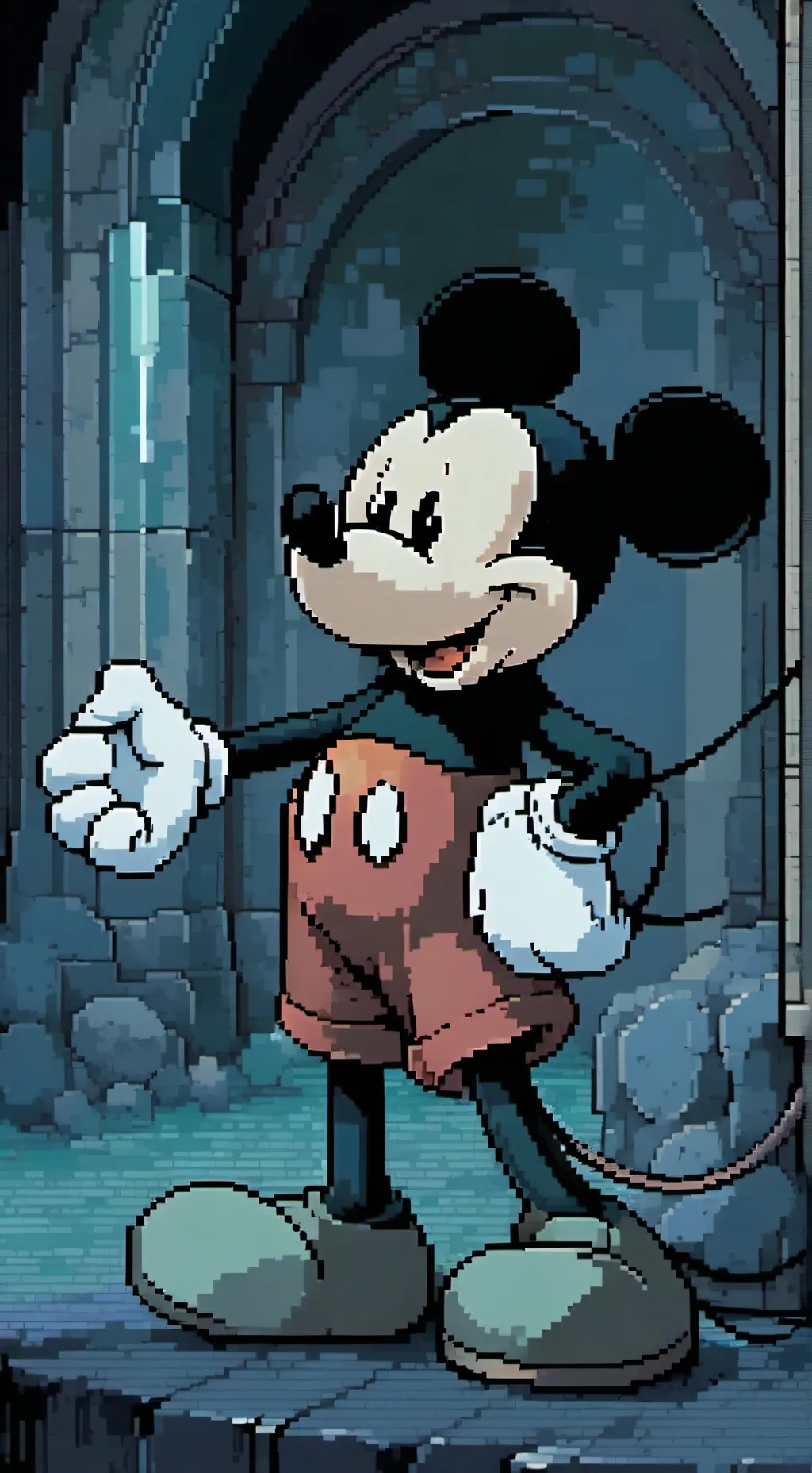ai character: Mickey Mouse  background