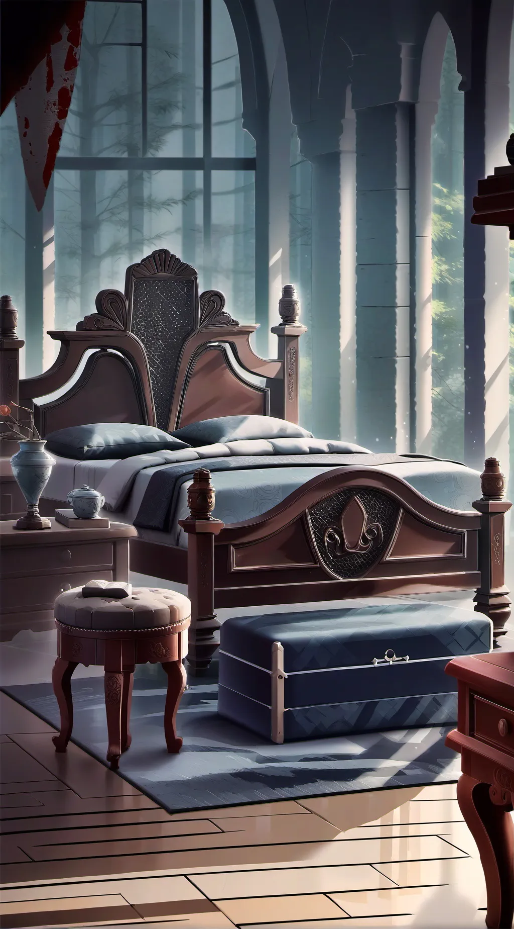 ai character: bed background