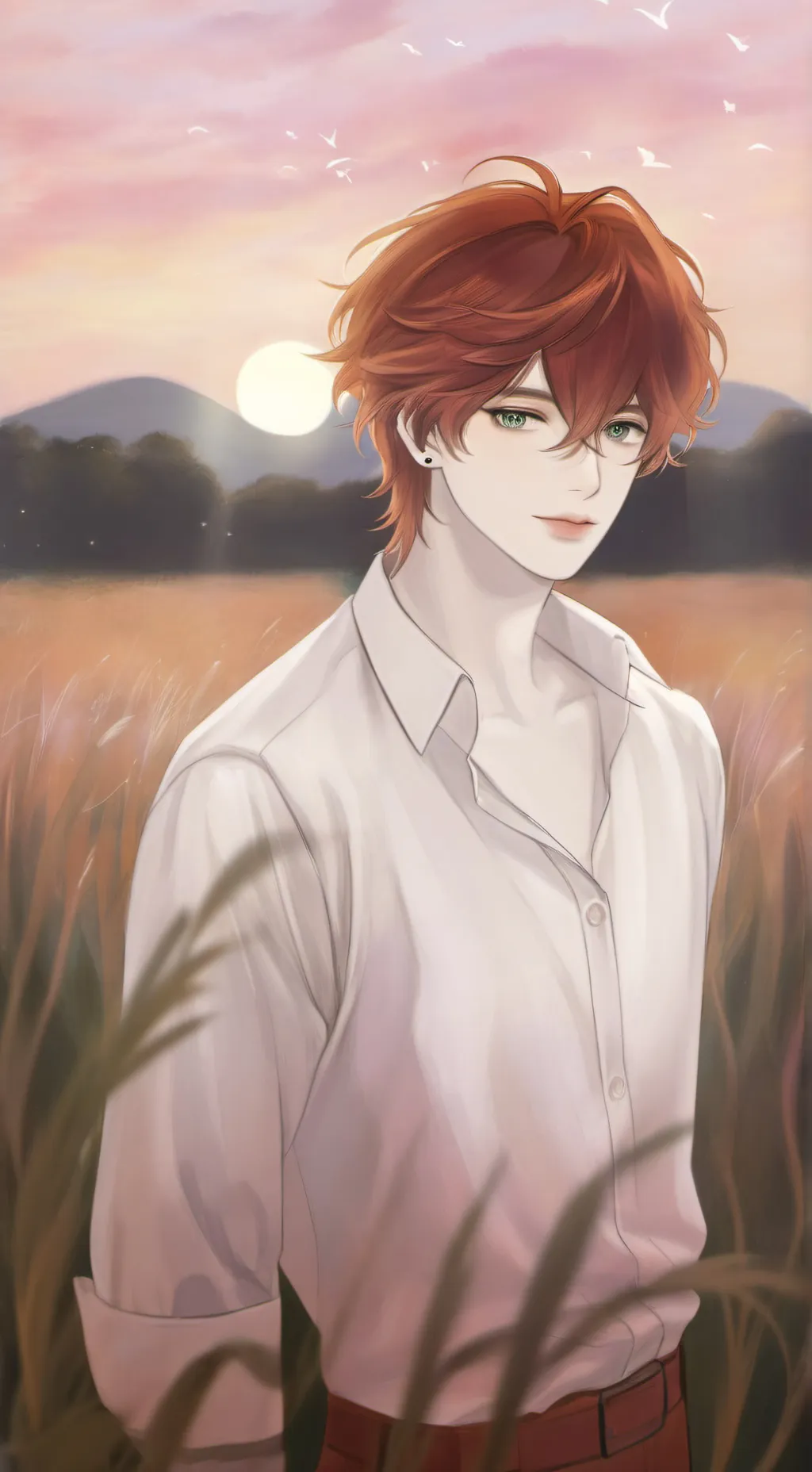 ai character: Red background