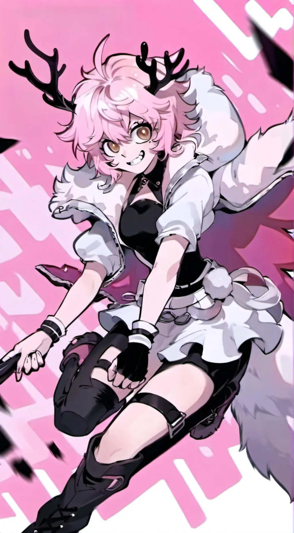 ai character: Mina Ashido🩷♡ background